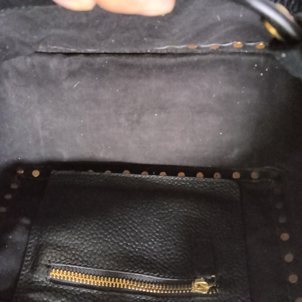 Rock Stud Genuine Leather Bag with Multicolor Accent Stones-Valentino Style - Picture 5 of 7